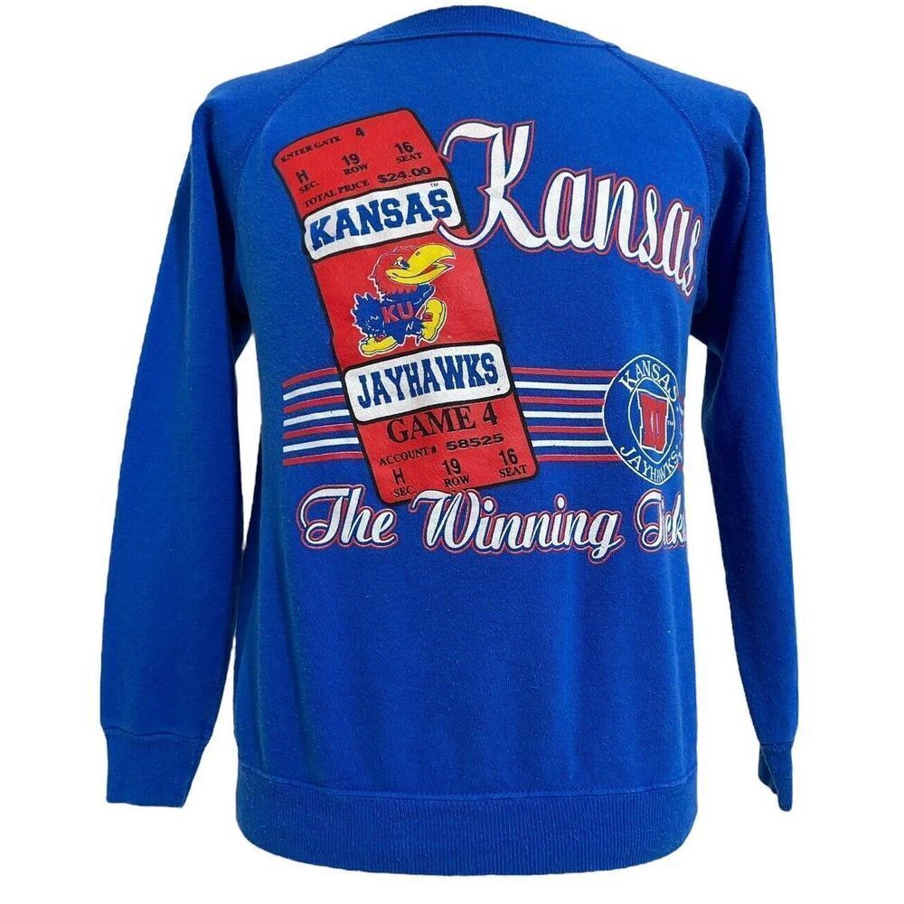 Kansas University Jayhawks Kids Vintage Sweatshirt (L)